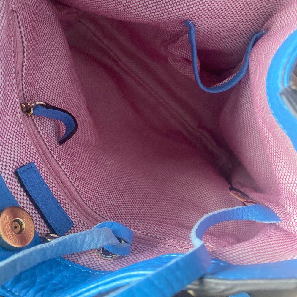 Dooney & Bourke Blue Leather Hobo Bag Purse - Picture 8 of 9